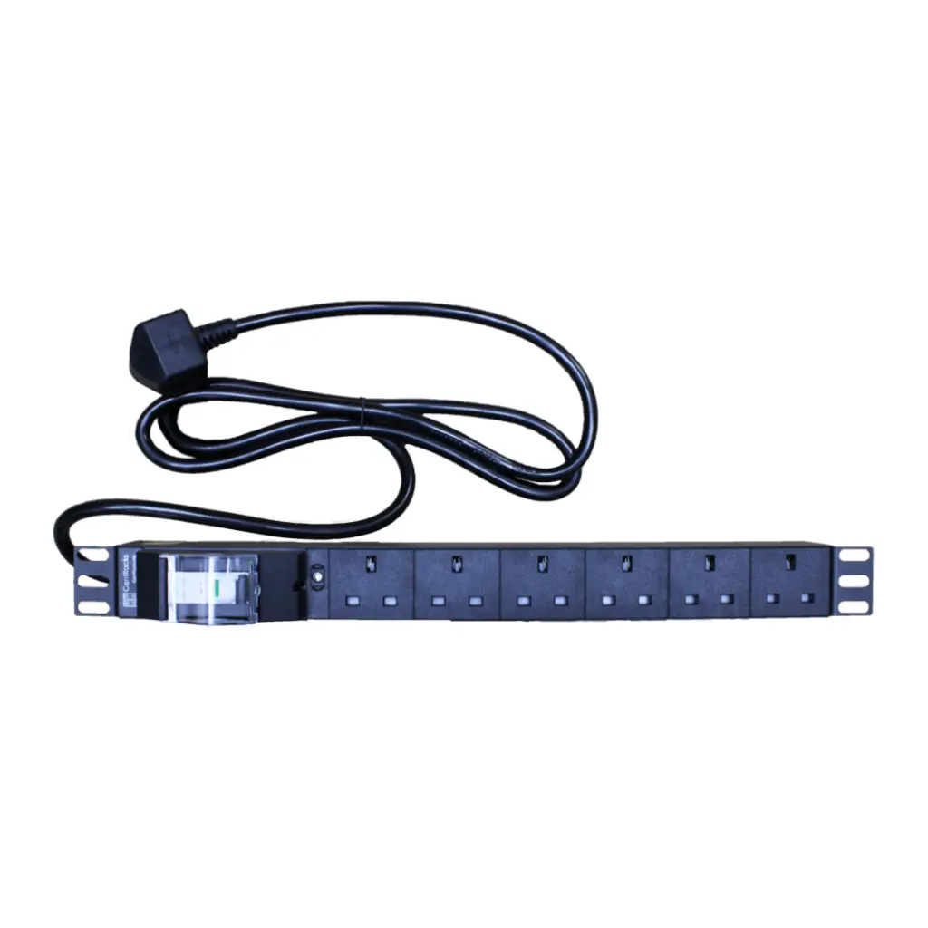 [CP-7x3PIN-RM-16A] CentRacks 6 Gang 13A PDU with 16A DP MCB